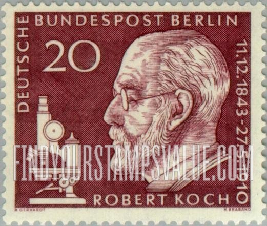FindYourStampsValue: BERLIN - Dr. Robert Koch (1843-1910), Bacteriologist