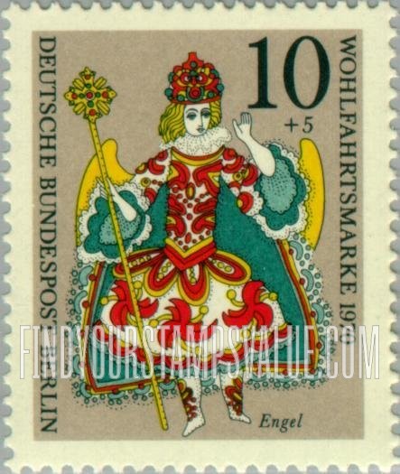 FindYourStampsValue: OCCUPATION SEMI-POSTAL - Christmas: Rococo angel, from Ursuline Sisters’ Convent, Innsbruck