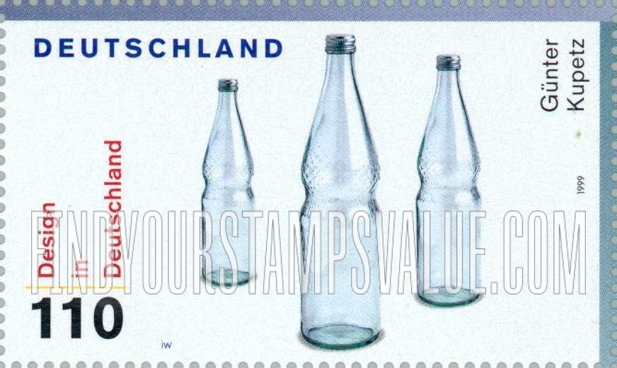 FindYourStampsValue: 20th Centennial German Design Type of 1998: Pearl bottle, by Günter Kupetz, 1969