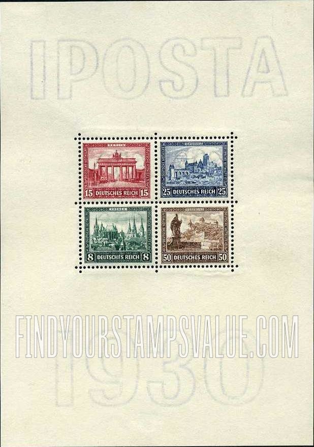FindYourStampsValue: SEMI-POSTAL - Views of Aachen, Berlin, Marienwerder and Würzburg
