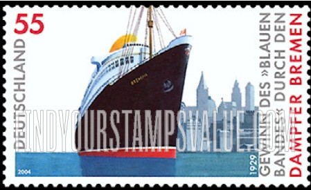 FindYourStampsValue: Transatlantic Speed Record-Breaking Voyage of the Steamship “Bremen,” 75th Anniversary