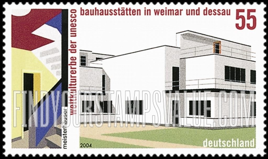 FindYourStampsValue: Bauhaus World Heritage Sites, Weimar and Dessau