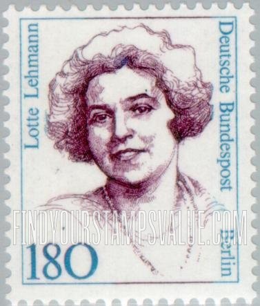 FindYourStampsValue: BERLIN - Famous Women Type of Germany: Lotte Lehmann (1888-1976), soprano