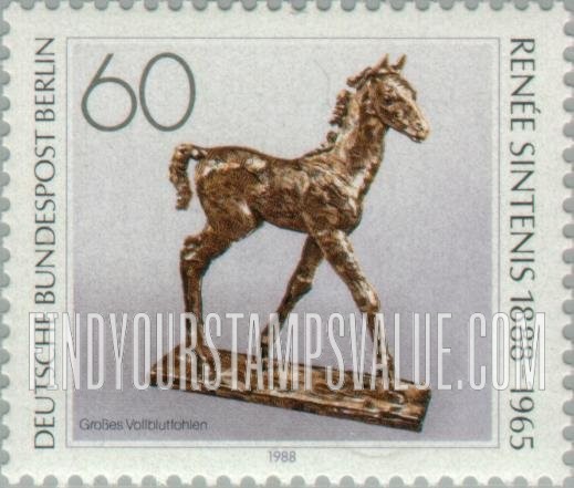 FindYourStampsValue: BERLIN - Thoroughbred Foal, bronze sculpture by Renee Sintenis (1888-1965)