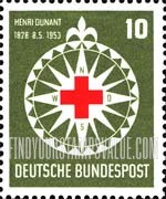 FindYourStampsValue: 125th Birth Anniversary of Henri Dunant, Founder of the Red Cross - Red Cross and Compass