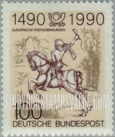 FindYourStampsValue: The Young Post Rider, an Engraving by Albrecht Durer