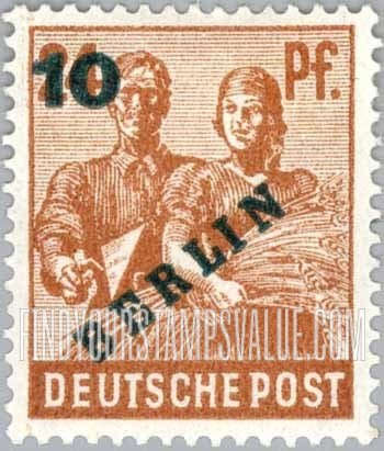 FindYourStampsValue: BERLIN - Reaping Wheat: “BERLIN” and New Value in Dark Green