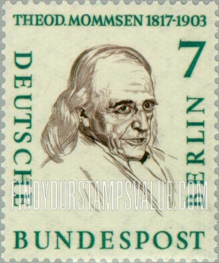 FindYourStampsValue: BERLIN - Portraits: Theodor Mommsen, historian