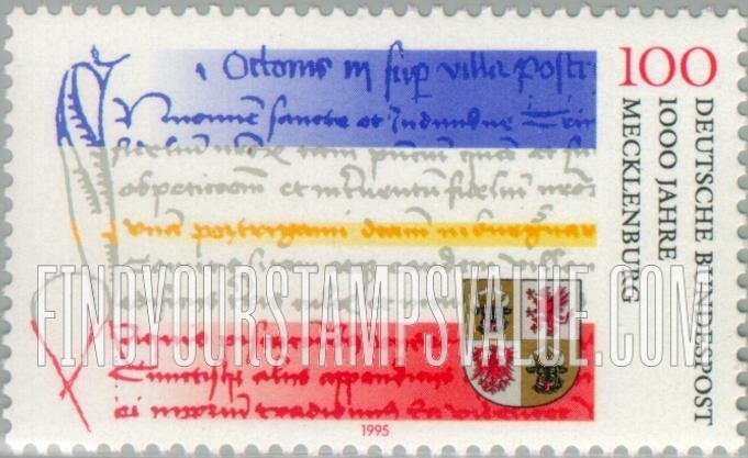 FindYourStampsValue: Former State of Mecklenburg, 1000th Anniversary