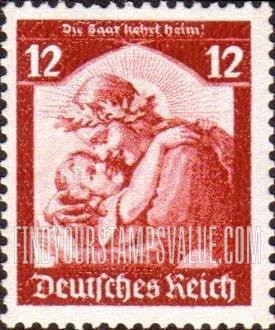 FindYourStampsValue: Return of the Saar to Germany - Germania welcoming Home the Saar