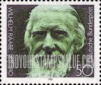 FindYourStampsValue: Birth Sesquicentenary of Wilhelm Raabe, Poet