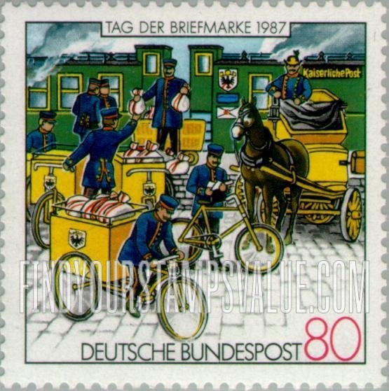 FindYourStampsValue: Stamp Day: Postmen, 1987