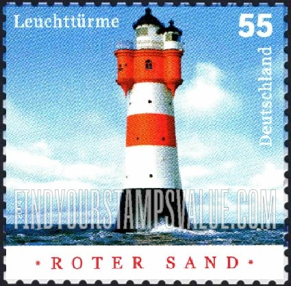 FindYourStampsValue: Lighthouses: Roter Sand