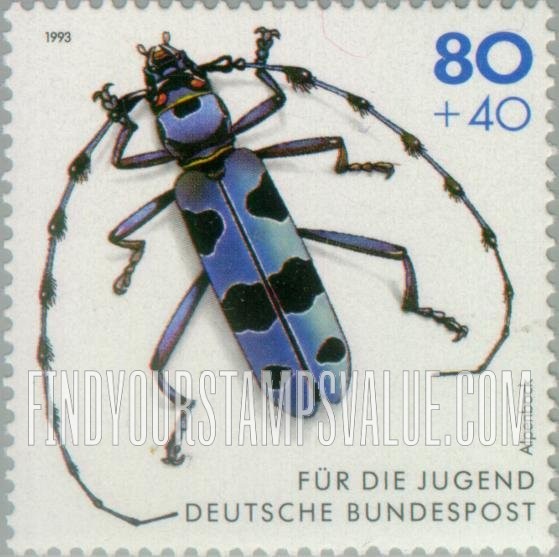 FindYourStampsValue: SEMI-POSTAL - Beetles: Alpenbock (Alpine sawyer)