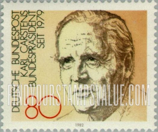 FindYourStampsValue: Presidents: Karl Carstens, 1979-84