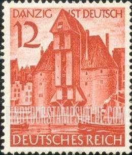 FindYourStampsValue: Unification of Danzig with the Reich - The Krantor, Danzig