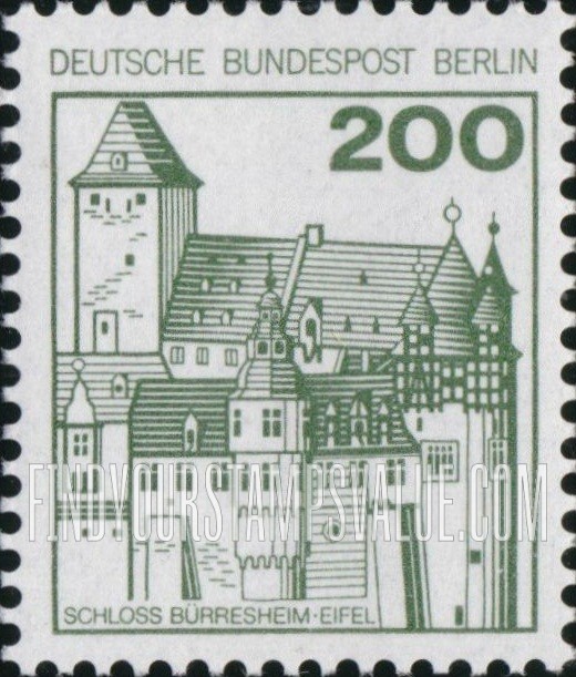 FindYourStampsValue: BERLIN - Castle Type of Germany: Bürresheim