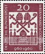 FindYourStampsValue: Hildesheim Cathedral, Miters, Cross and Crosier