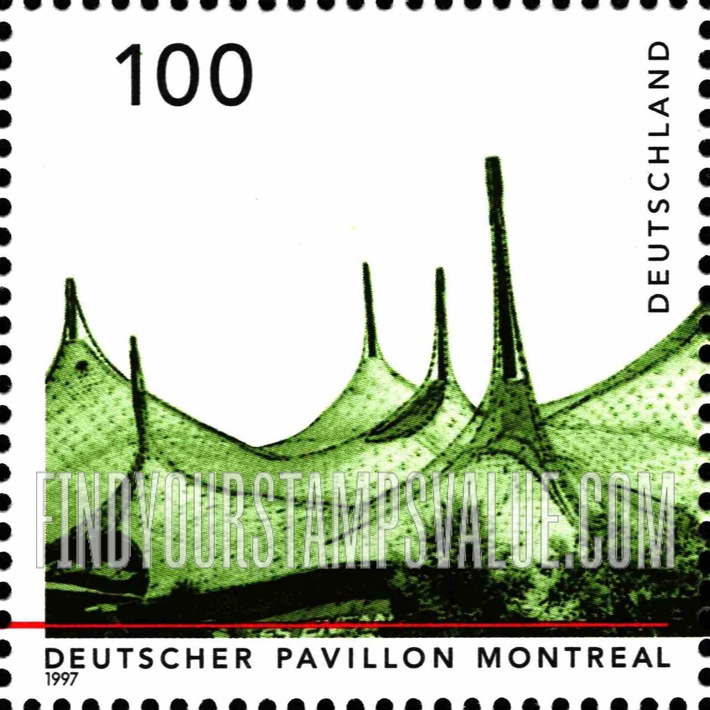 FindYourStampsValue: German Architecture after 1945: German Pavilion, 1967 World’s Fair, Montreal, by Frei Otto