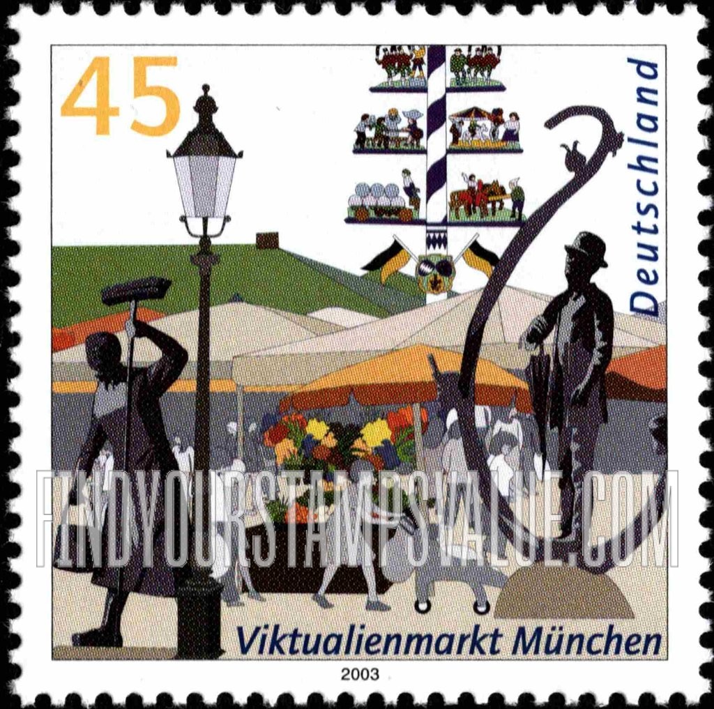 FindYourStampsValue: City Views: Market, Munich