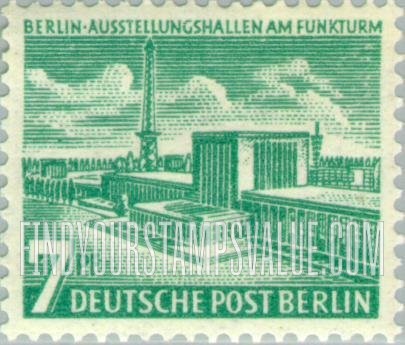 FindYourStampsValue: BERLIN - Exposition halls: Similar to Type of 1949