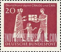 FindYourStampsValue: Mother and Child receiving Gift Parcel