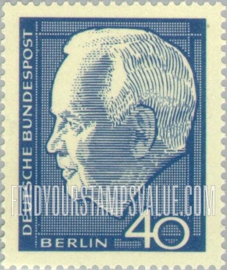 FindYourStampsValue: BERLIN - Lübke Type of Germany, 1964