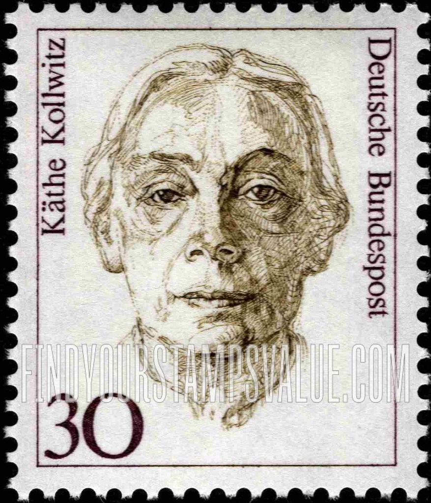 FindYourStampsValue: Famous Women: Kathe Kollwitz (1867-1945), painter, graphic artist