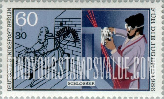 FindYourStampsValue: OCCUPATION SEMI-POSTAL - Vocational Training Type of 1986: Mechanic