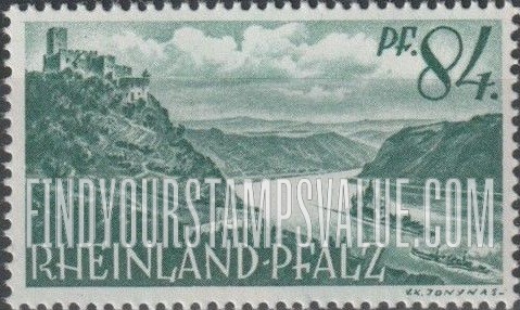 FindYourStampsValue: RHINE PALATINATE - Gutenfels and Pfalzgrafenstein Castles on Rhine