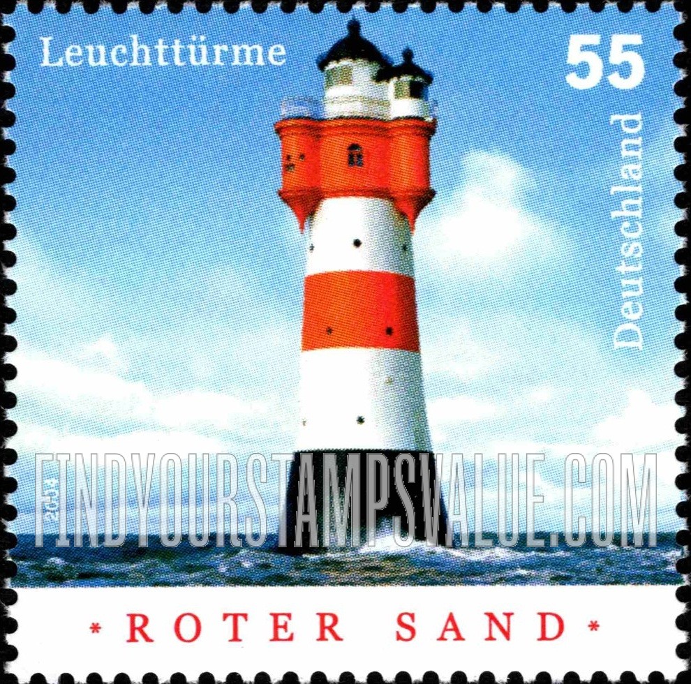 FindYourStampsValue: Lighthouses: Roter Sand