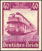 FindYourStampsValue: Centenary of Railroad in Germany - Streamlined Locomotive