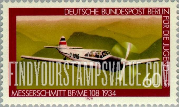 FindYourStampsValue: OCCUPATION SEMI-POSTAL - Aviation Type of 1979: Messerschmitt BF/ME 108, 1934