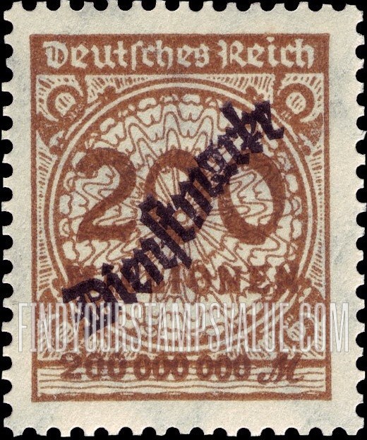 FindYourStampsValue: OFFICIAL - Numeral Value: Overprinted Type “a”