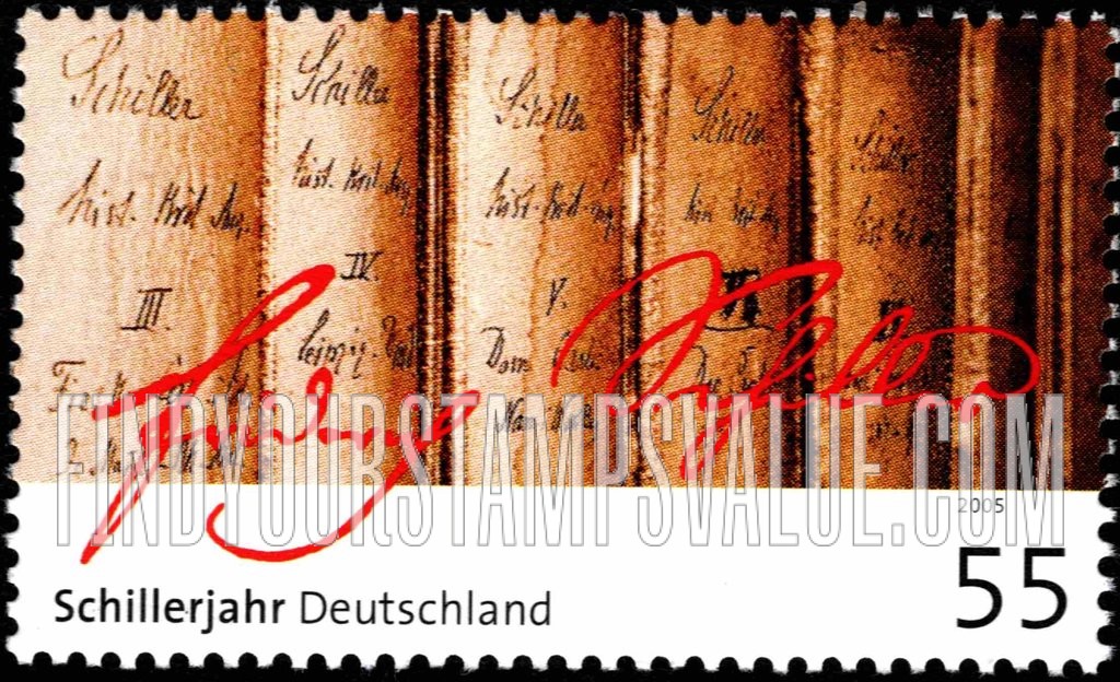 FindYourStampsValue: Friedrich von Schiller Year