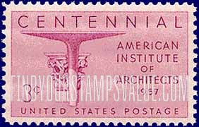 FindYourStampsValue: CENTENARY OF THE AMERICAN INSTITUTE OF ARCHITECTS