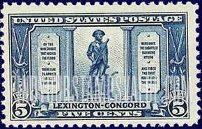 FindYourStampsValue: LEXINGTON-CONCORD ISSUE - The Minute Man, by Daniel Chester French