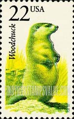 FindYourStampsValue: WOODCHUCK - North American Wildlife