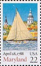 FindYourStampsValue: RATIFICATION OF THE CONSTITUTION BICENTENNIAL - Maryland