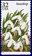 FindYourStampsValue: GARDEN FLOWERS - Snowdrop, Booklet stamp