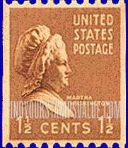 FindYourStampsValue: PRESIDENTIAL ISSUE - Martha Washington, Coil Stamp