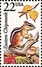 FindYourStampsValue: EASTERN CHIPMUNK - North American Wildlife