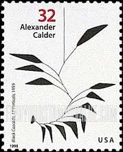 FindYourStampsValue: ALEXANDER CALDER, Sculptor - "Black Cascade, 13 Verticals", 1959
