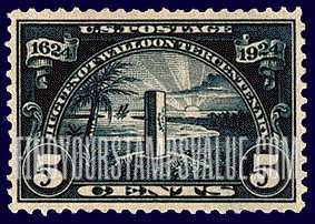 FindYourStampsValue: HUGUENOT-WALLOON TERCENTENARY - Jan Ribault Monument at Duvall County, Florida
