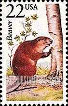 FindYourStampsValue: BEAVER - North American Wildlife