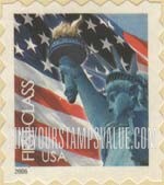 FindYourStampsValue: Flag and Statue of Liberty, Self-Adhesive Booklet stamp