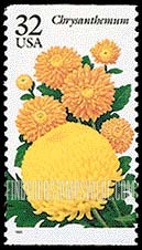 FindYourStampsValue: GARDEN FLOWERS - Chrysanthemum, booklet stamp