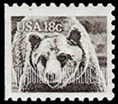 FindYourStampsValue: AMERICAN WILDLIFE - Brown bear, booklet stamp