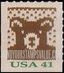 FindYourStampsValue: CHRISTMAS KNITS - Bear, Self-Adhesive Booklet Stamp