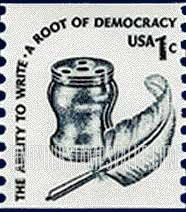 FindYourStampsValue: INKWELL AND QUILL, Coil Stamp - Americana Issue